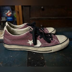 John Varvatos x converse all star burgundy denim shoes size 9.5